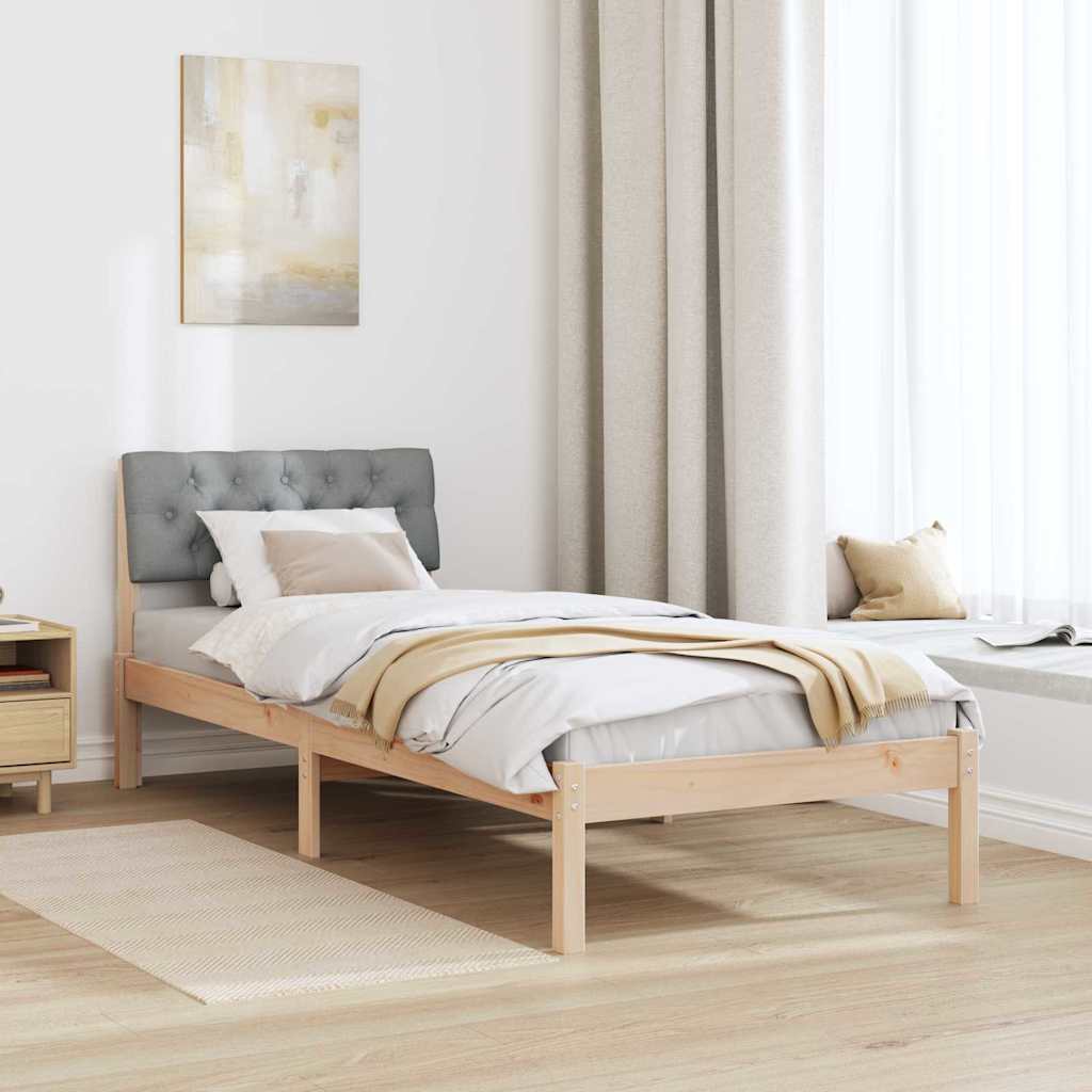 Okvir kreveta s uzglavljem Smeđa i svijetlo siva 80 x 200 cm