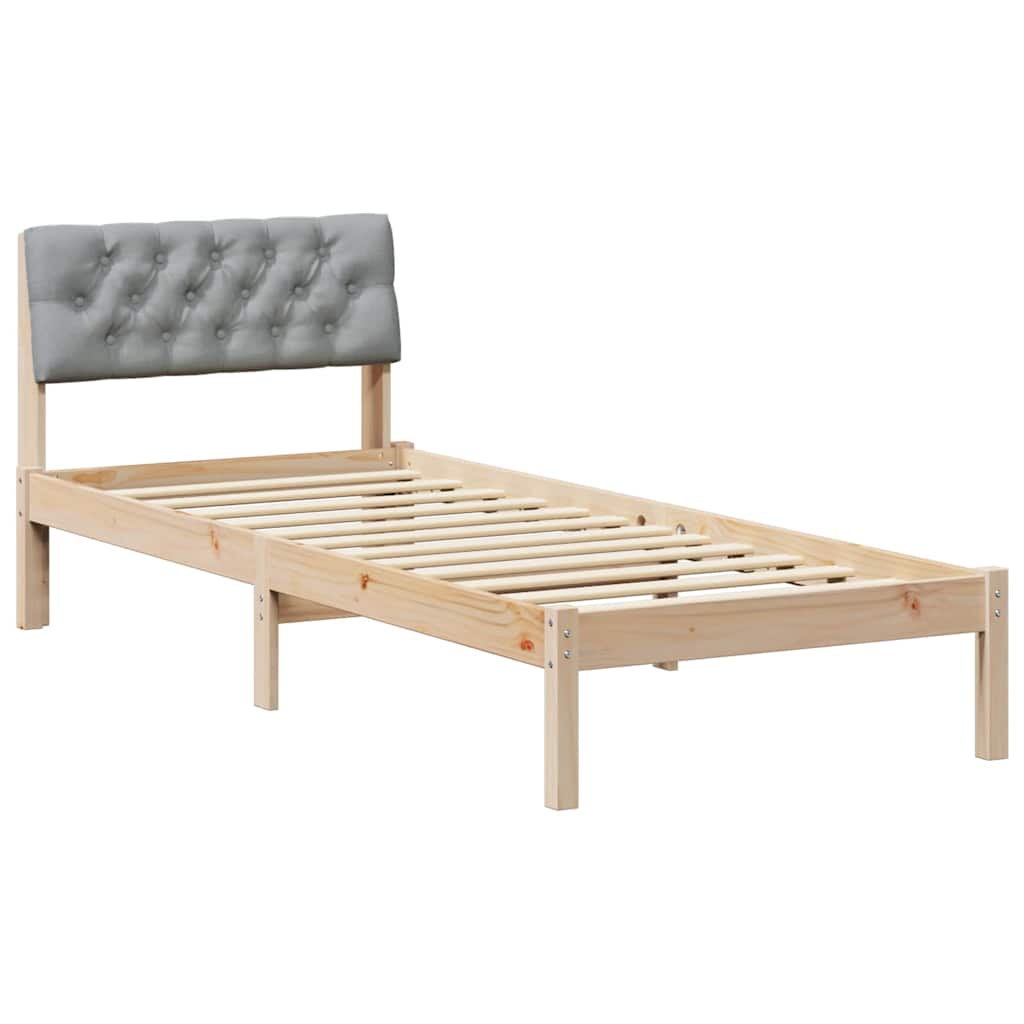 Okvir kreveta s uzglavljem Smeđa i svijetlo siva 80 x 200 cm