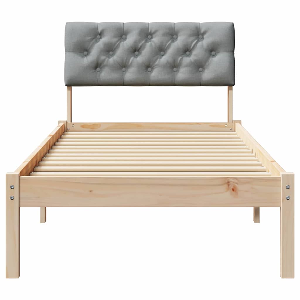Okvir kreveta s uzglavljem Smeđa i svijetlo siva 80 x 200 cm