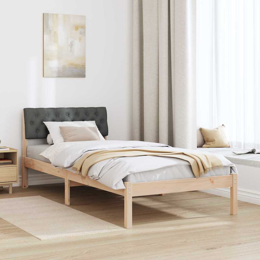 Okvir kreveta smeđe i tamnosivo 90 x 190 cm Masivna borovina