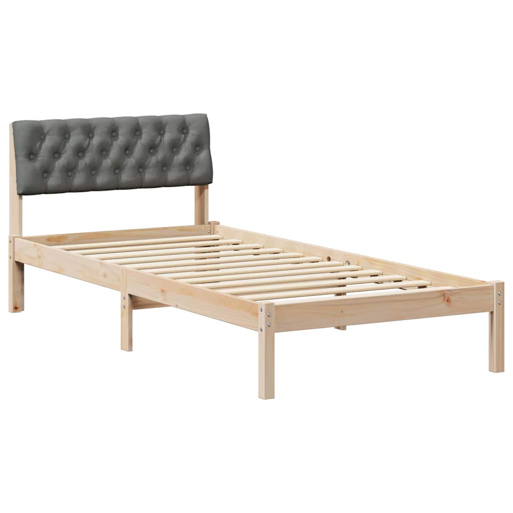 Okvir kreveta smeđe i tamnosivo 90 x 190 cm Masivna borovina