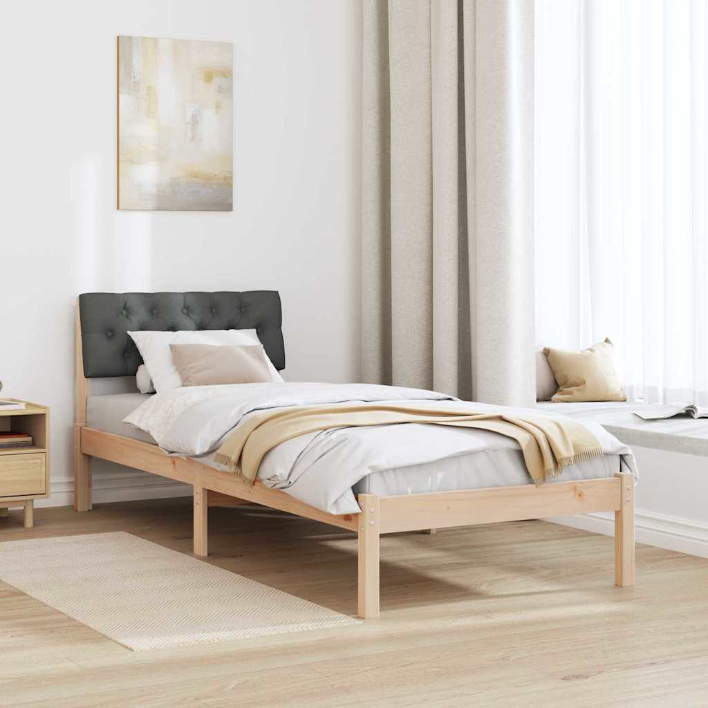 Okvir kreveta smeđe i tamnosivo 75 x 190 cm Masivna borovina