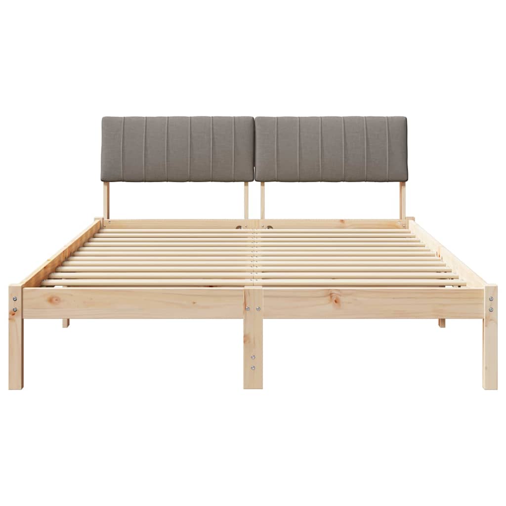 Okvir kreveta Smeđa i taupe 135 x 190 cm Masivna borovina
