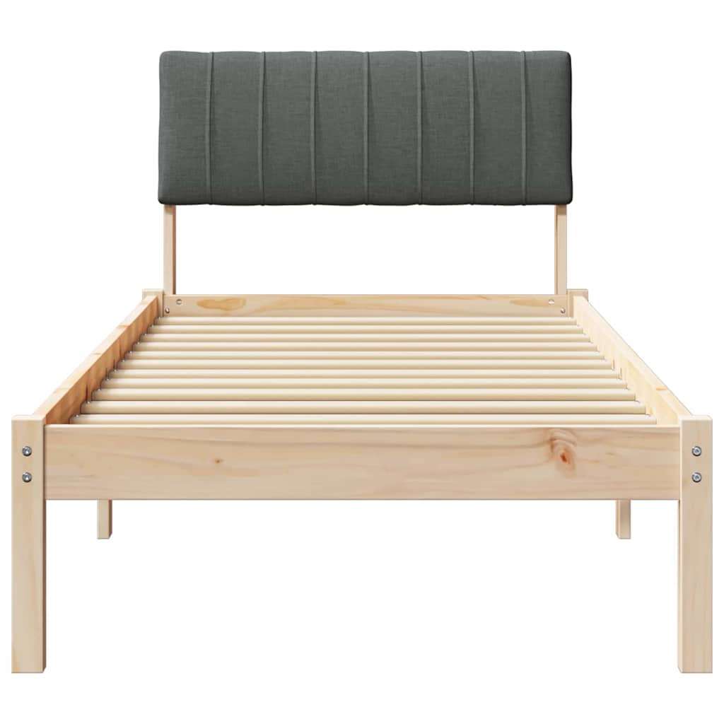 Okvir kreveta smeđe i tamnosivo 75 x 190 cm Masivna borovina