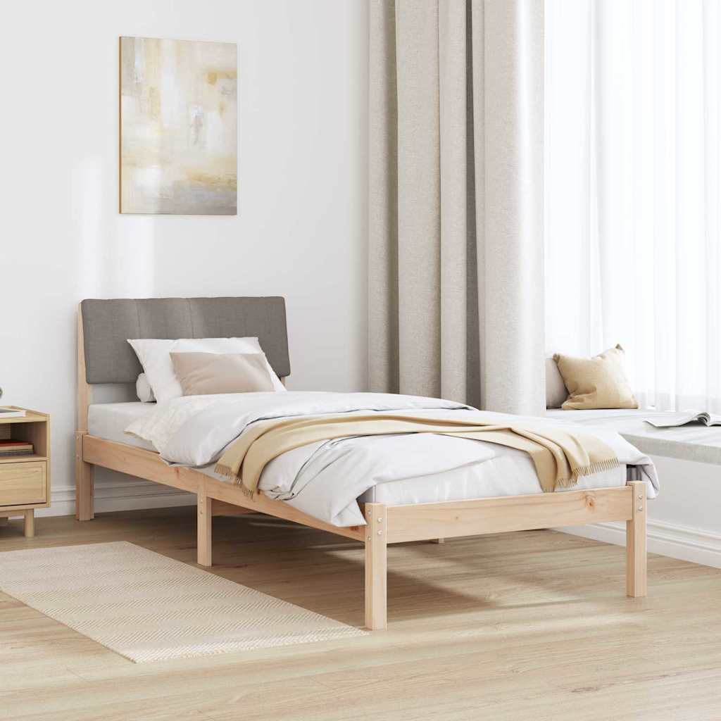 Okvir kreveta Smeđa i taupe 75 x 190 cm Masivna borovina