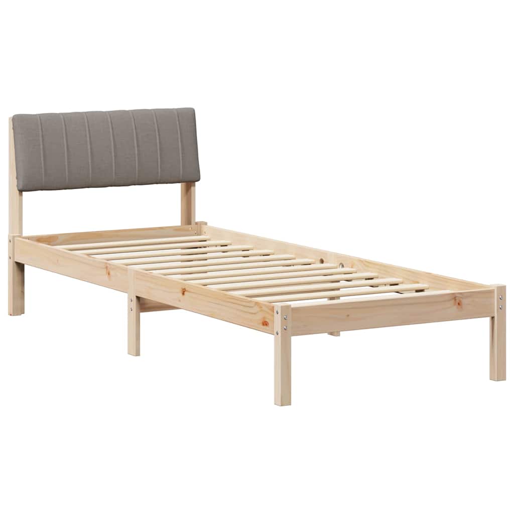 Okvir kreveta Smeđa i taupe 75 x 190 cm Masivna borovina