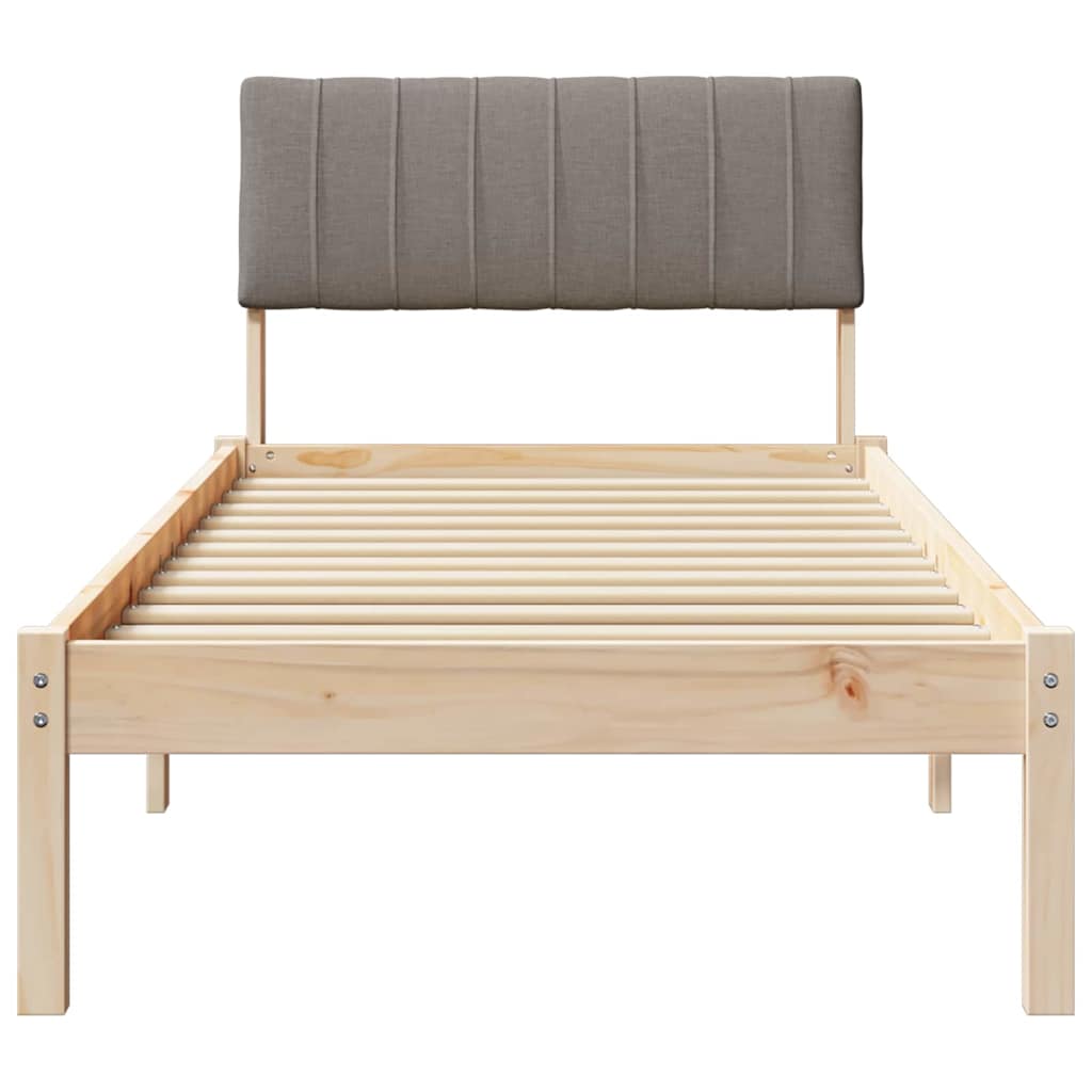 Okvir kreveta Smeđa i taupe 75 x 190 cm Masivna borovina