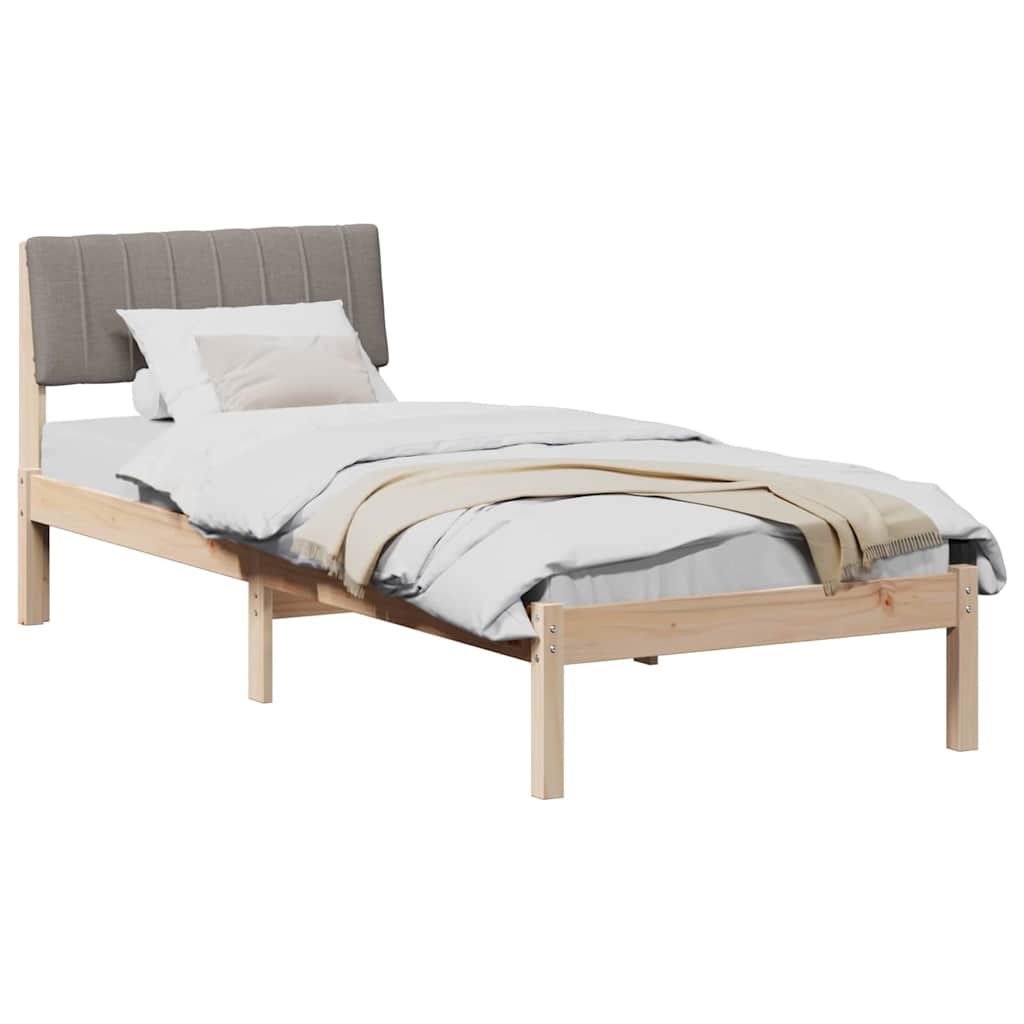 Okvir kreveta Smeđa i taupe 75 x 190 cm Masivna borovina