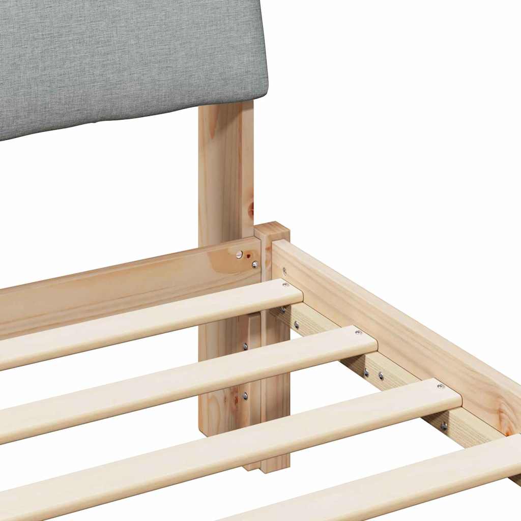 Okvir kreveta s uzglavljem Smeđa i svijetlo siva 100 x 200 cm
