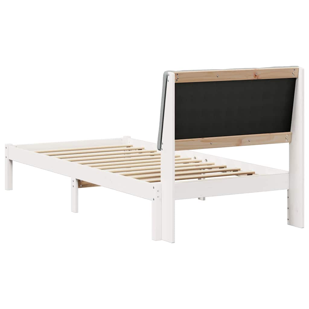 Okvir kreveta s uzglavljem Bijela i svijetlosiva 100 x 200 cm