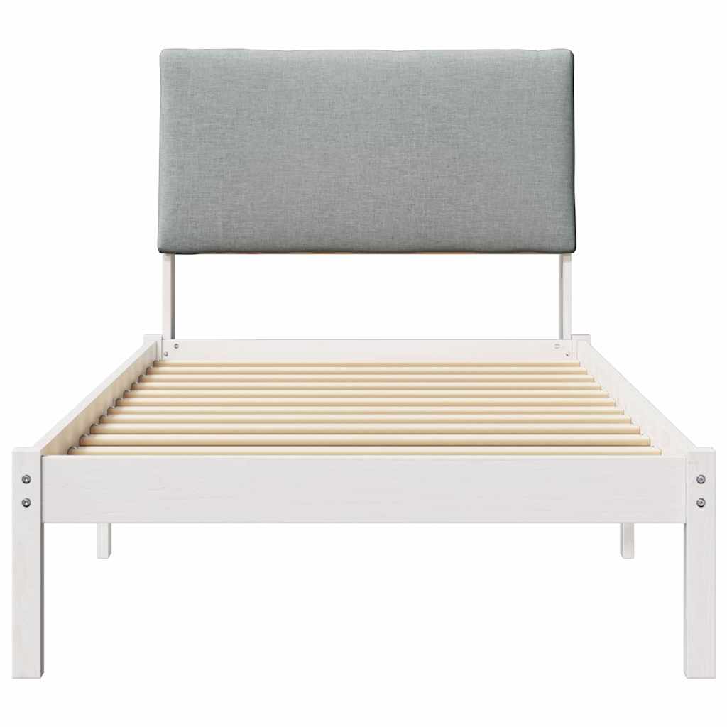 Okvir kreveta s uzglavljem Bijela i svijetlosiva 100 x 200 cm