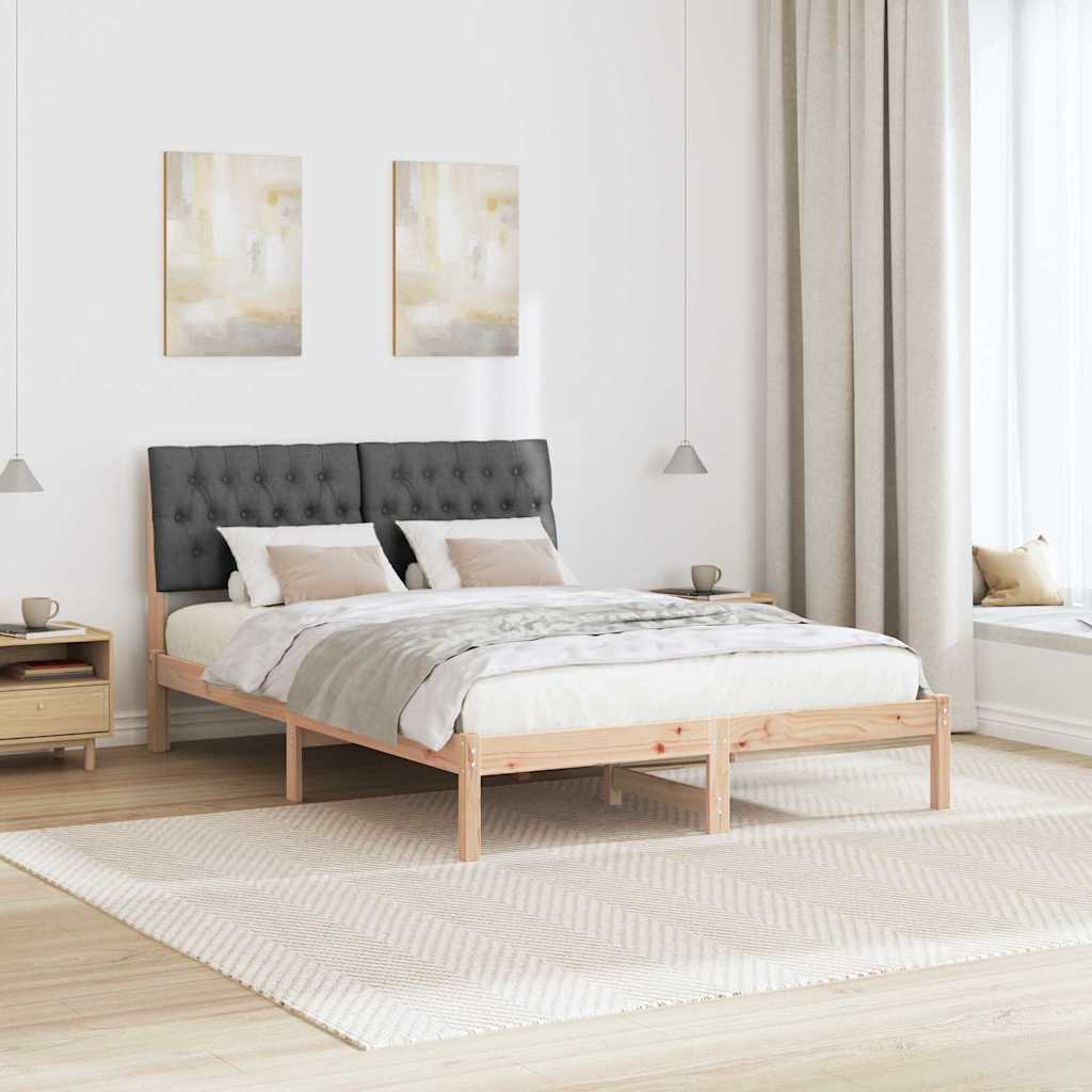 Krevetni okvir s tapiciranim uzglavljem Smeđa 135 x 190 cm