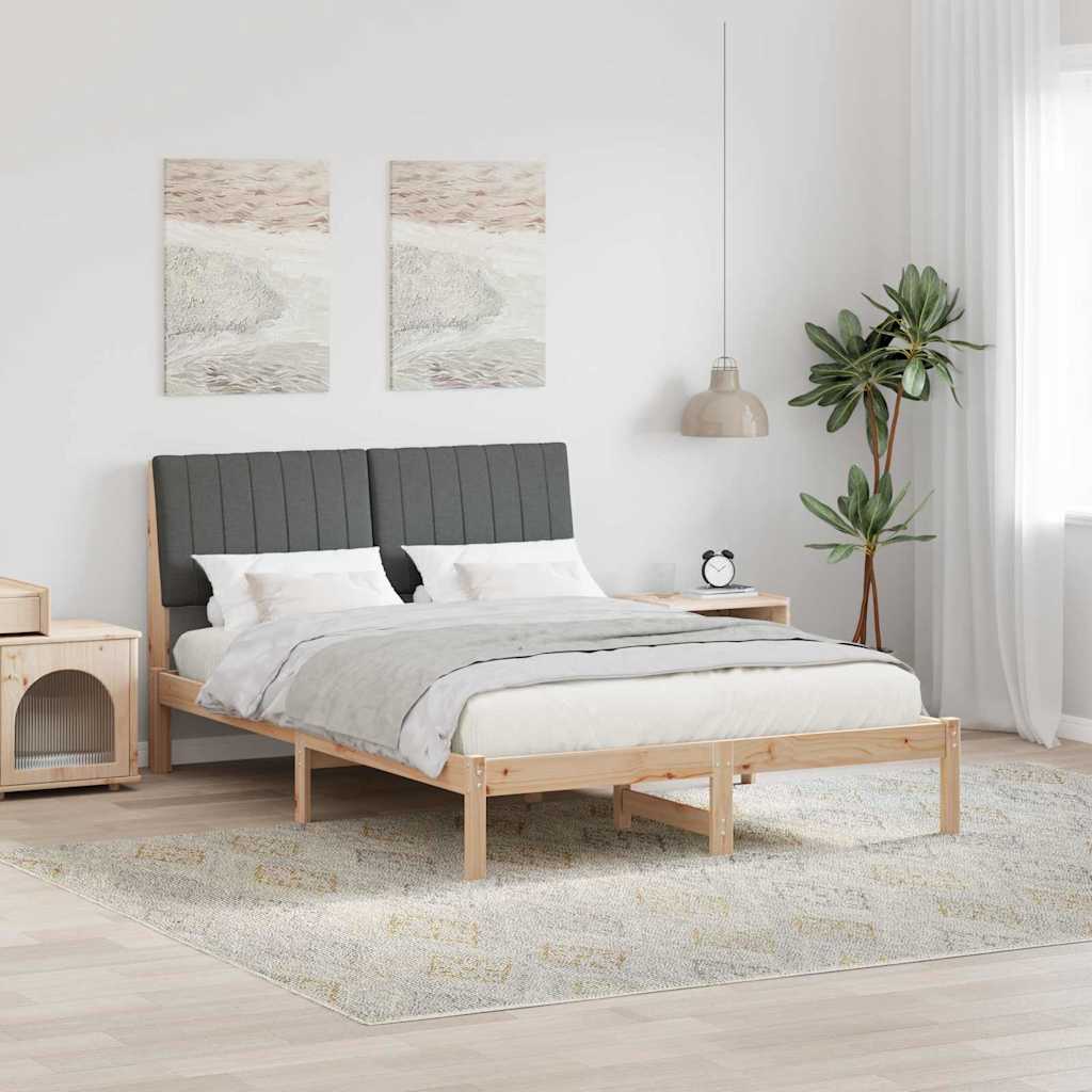 Krevetna konstrukcija Smeđa 135 x 190 cm Čvrsto borovo drvo