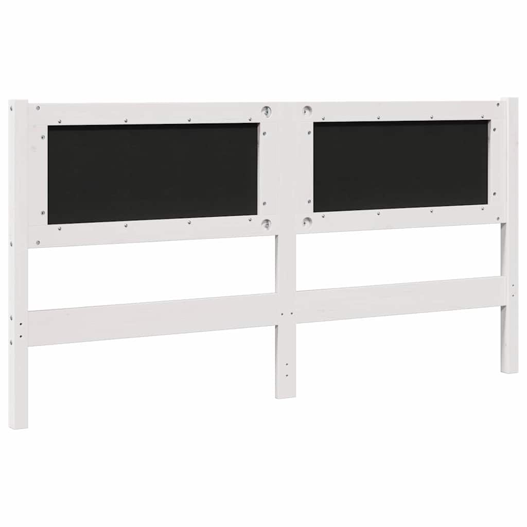 Tapecirani uzglavlje Bijelo 150 cm Čvrsto borovo drvo