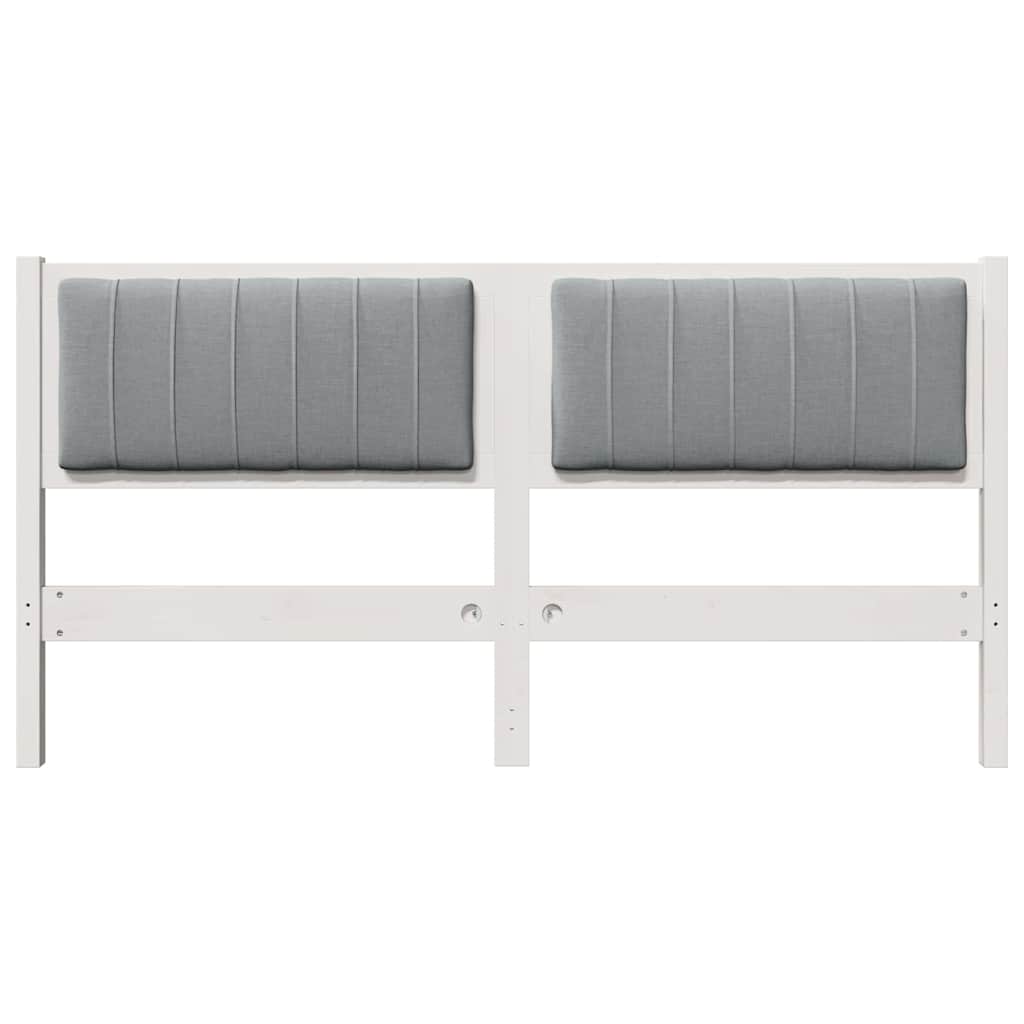 Tapecirani uzglavlje Bijelo 150 cm Čvrsto borovo drvo