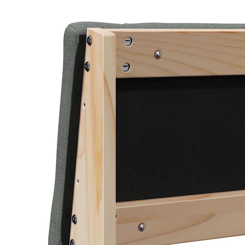 Tapecirani uzglavlje Tamno siva 135 cm Čvrsto borovo drvo