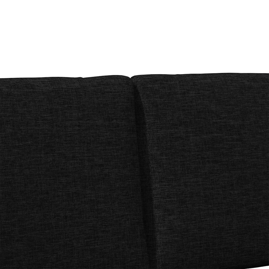 Tapecirani uzglavlje Crna 120 cm Čvrsto borovo drvo