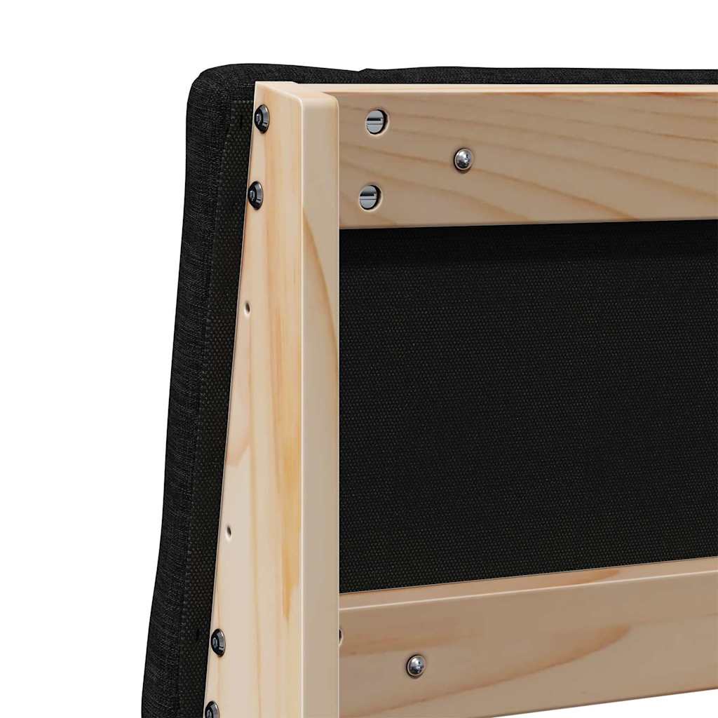 Tapecirani uzglavlje Crna 120 cm Čvrsto borovo drvo