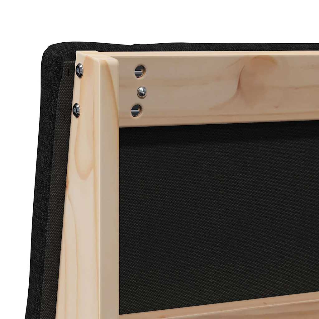 Tapecirani uzglavlje Crna 80 cm Čvrsto borovo drvo