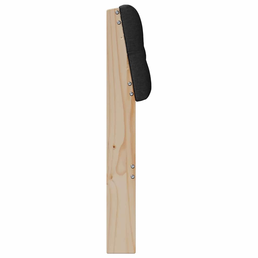 Tapecirani uzglavlje Crna 150 cm Čvrsto borovo drvo