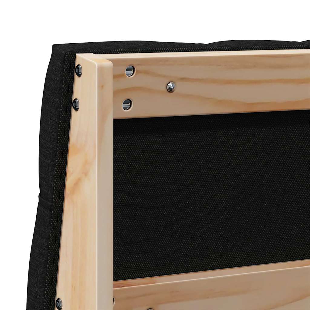 Tapecirani uzglavlje Crna 135 cm Čvrsto borovo drvo