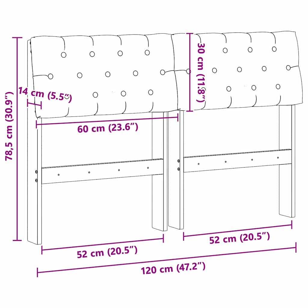 Tapecirani uzglavlje Svijetlo siva 120 cm Čvrsto borovo drvo