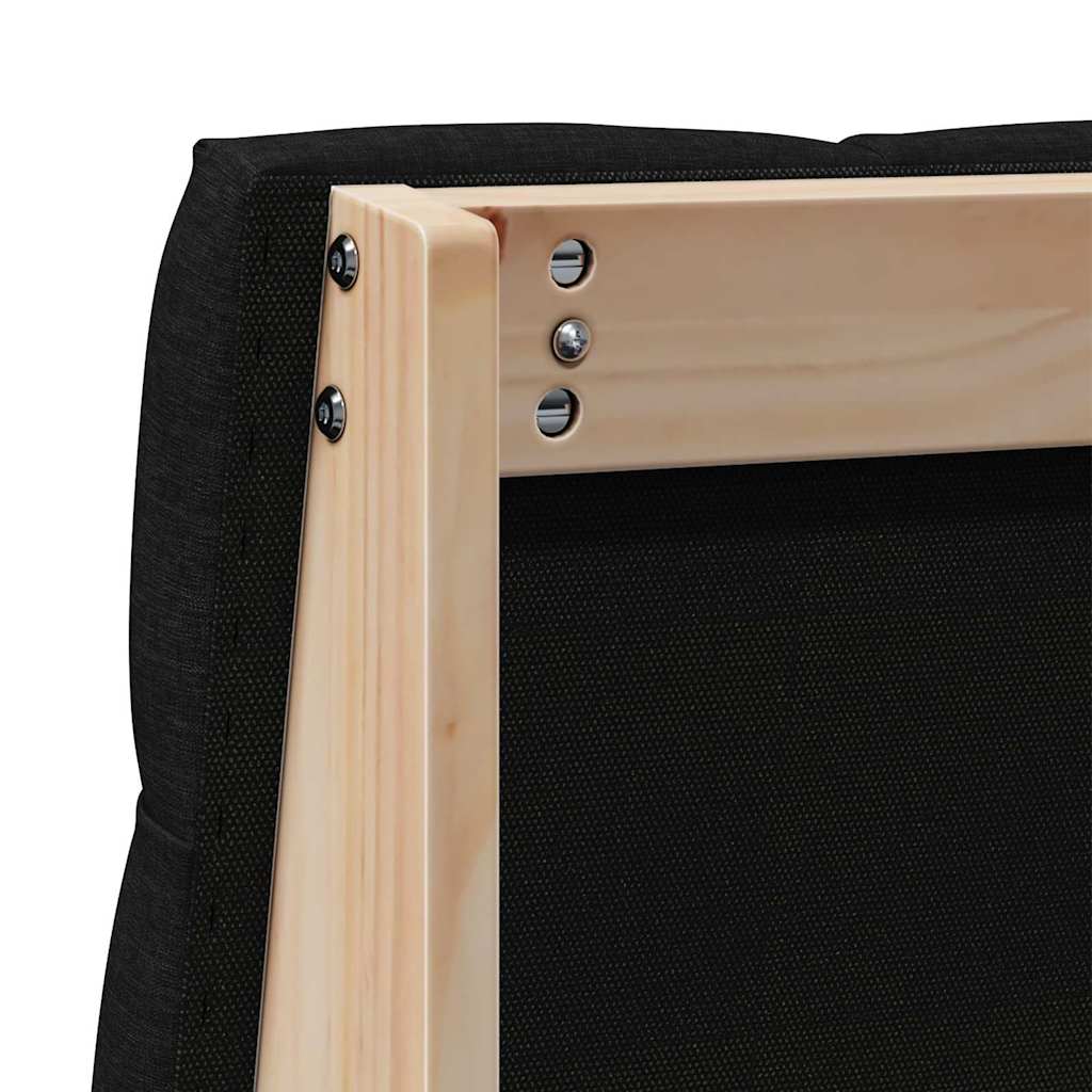 Tapecirani uzglavlje Crna 80 cm Čvrsto borovo drvo