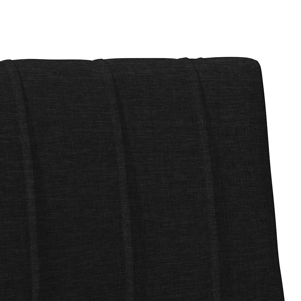Tapecirani uzglavlje Crna 80 cm Čvrsto borovo drvo
