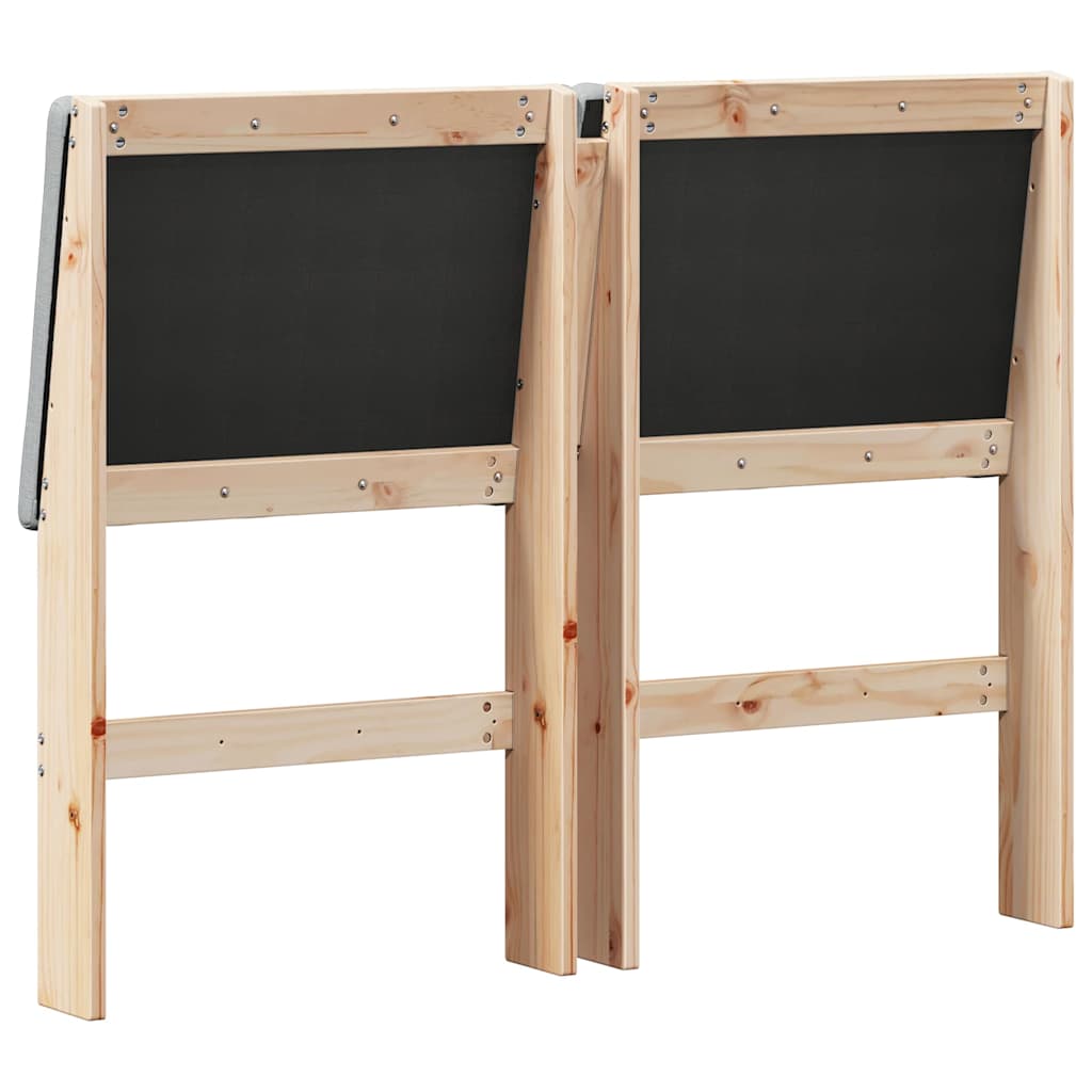Tapecirani uzglavlje Svijetlo siva 135 cm Čvrsto borovo drvo