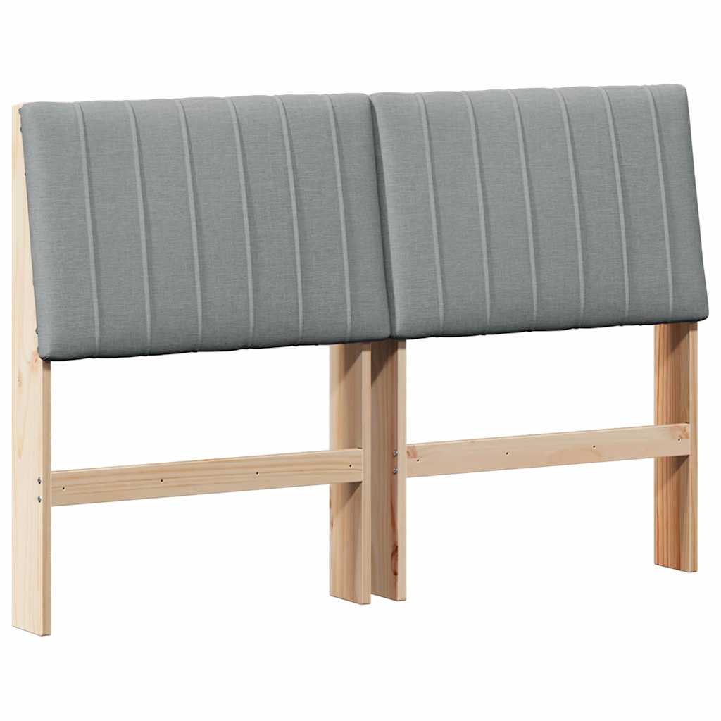 Tapecirani uzglavlje Svijetlo siva 140 cm Čvrsto borovo drvo