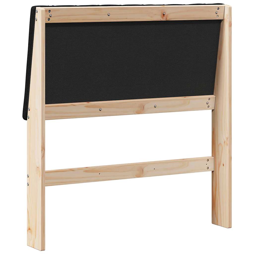 Tapecirani uzglavlje Crna 90 cm Čvrsto borovo drvo