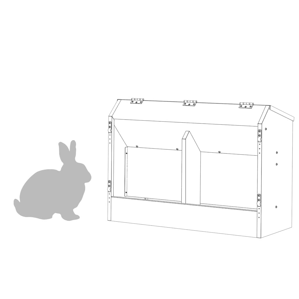 Hranilica za zečeve Crna 64.5 x 25.5 x 45.5 cm