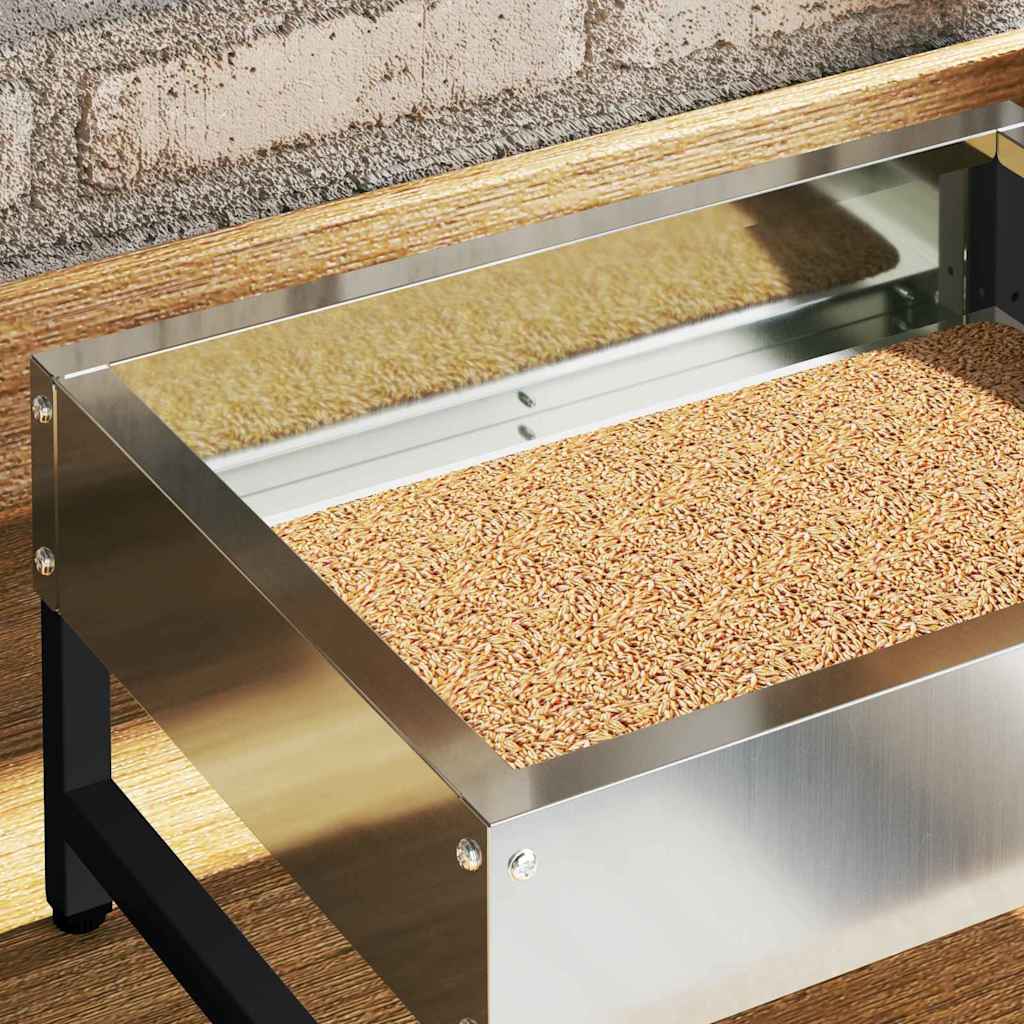Feeder za ptice Srebrno 80 x 28 x 13.5 cm Cinkani čelik