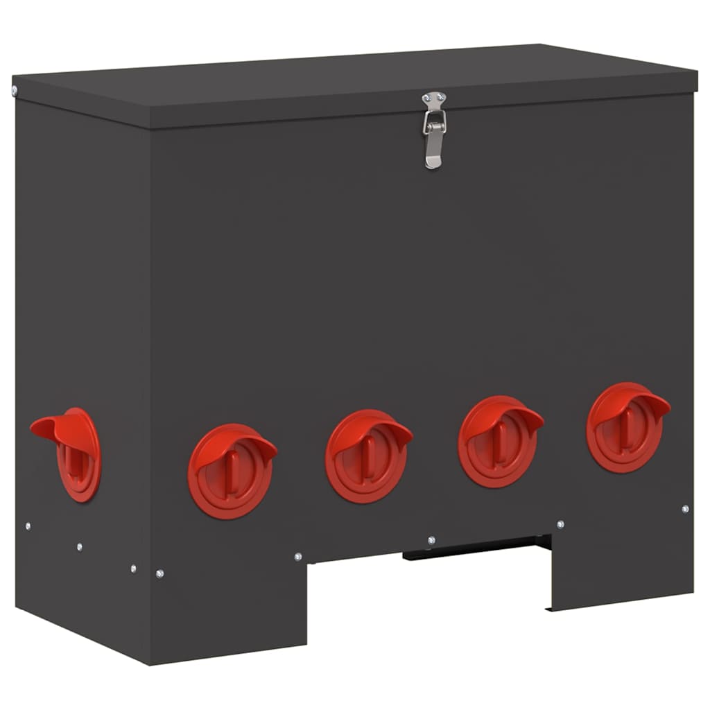 Hranilica za piliće Crna 60,5 x 29 x 51 cm Hladno valjani čelik