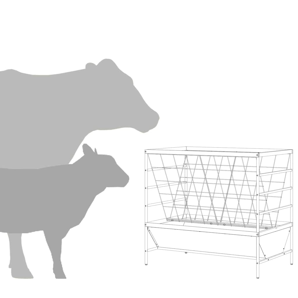 Hranilica za stoku Srebrno 100 x 60 x 90 cm Cinkani čelik