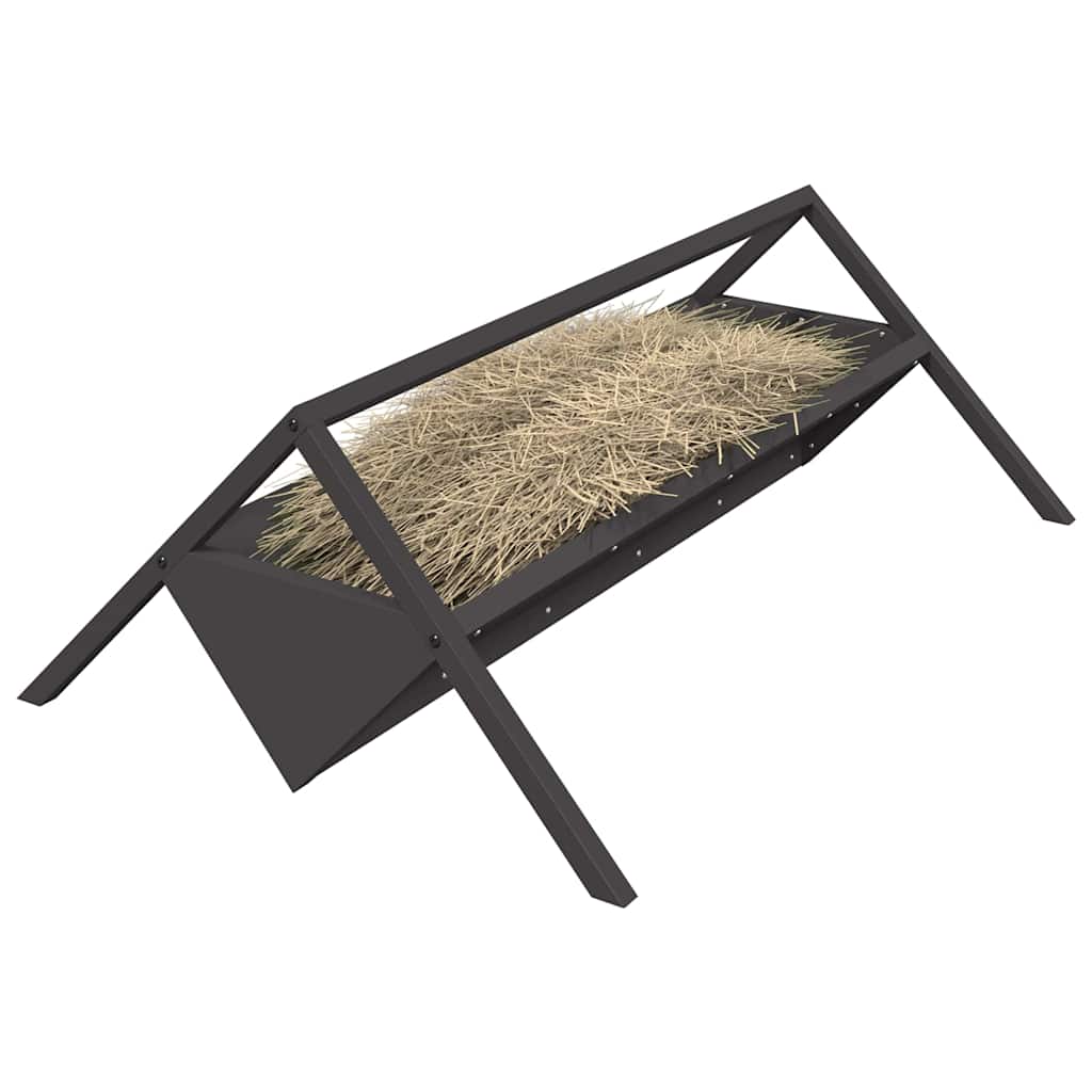 Hranilica za stoku Crna 111 x 76 x 38 cm Hladno valjani čelik