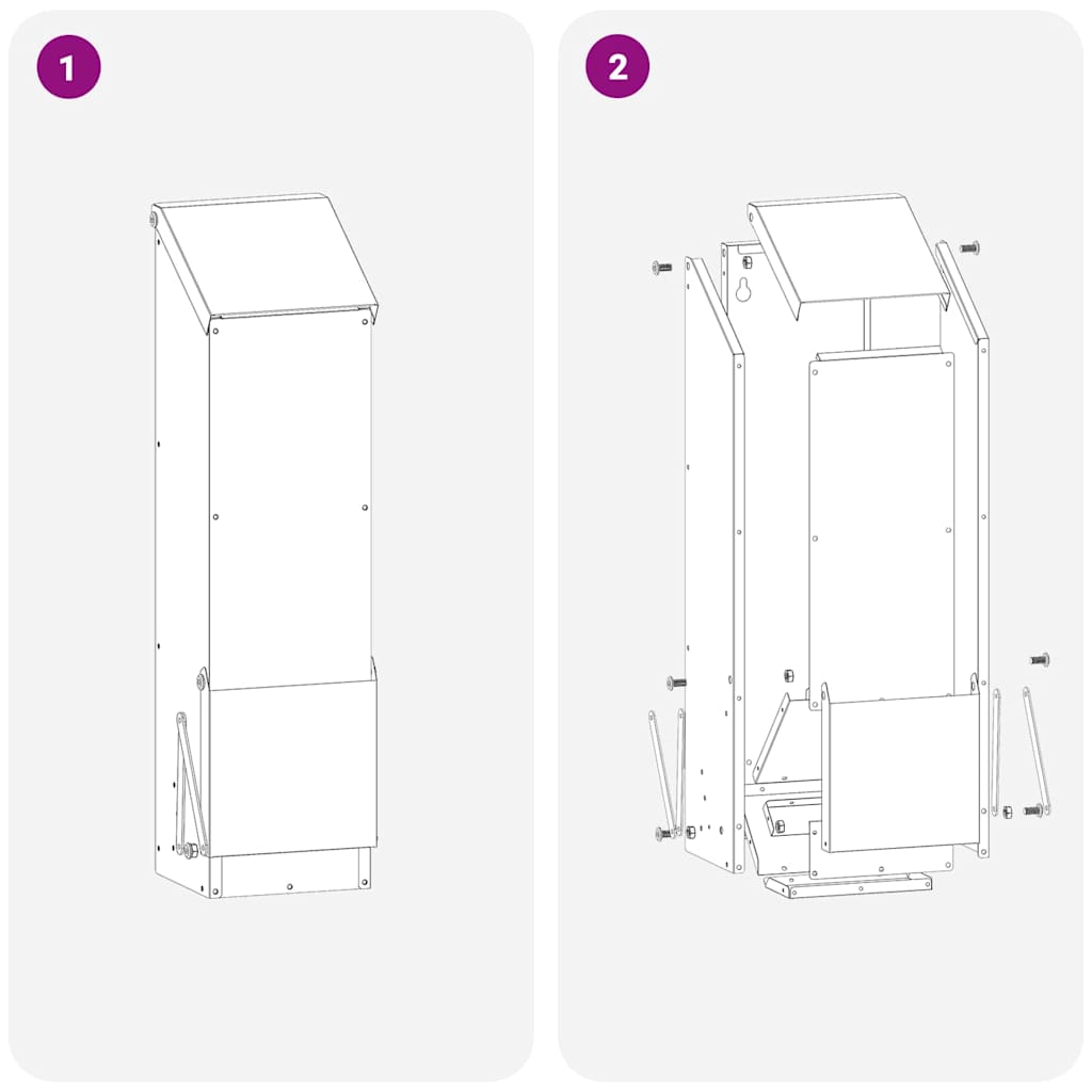 Hranilica za piliće Crna 13 x 12 x 51 cm Hladno valjani čelik