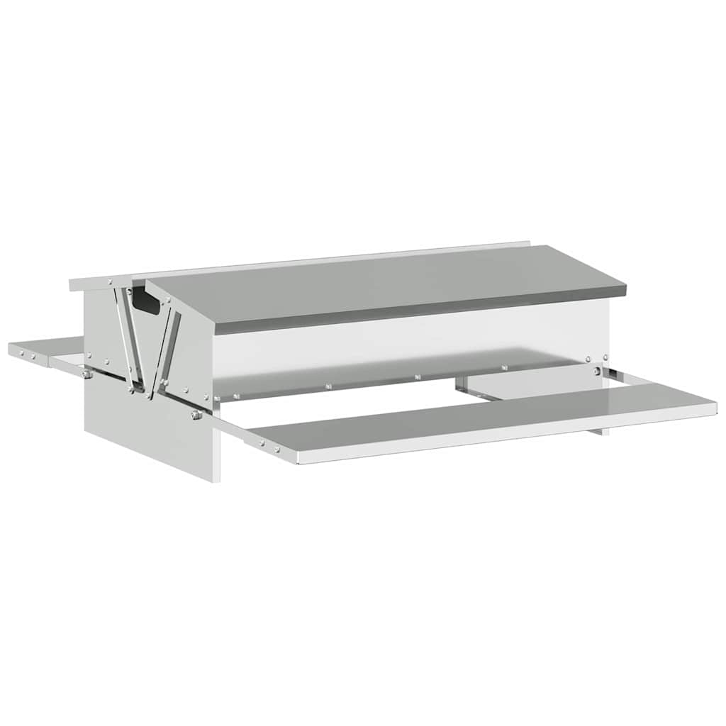 Feeder s nogom za piliće Srebrno 75 x 53 x 20,5 cm