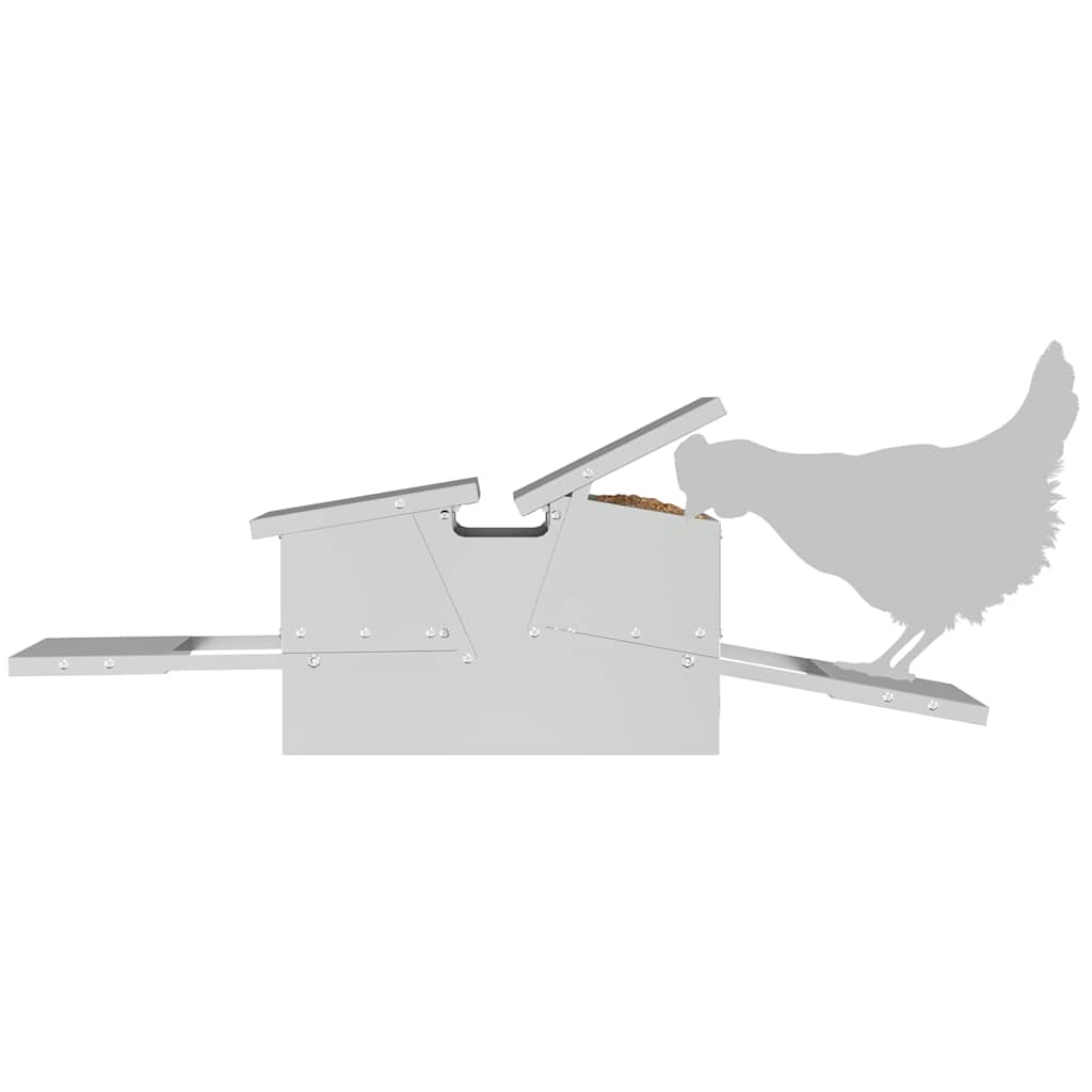 Feeder s nogom za piliće Srebrno 75 x 53 x 20,5 cm