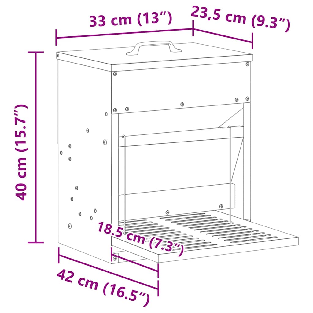 Feeder s nogom za piliće Crna 33 x 42 x 40 cm
