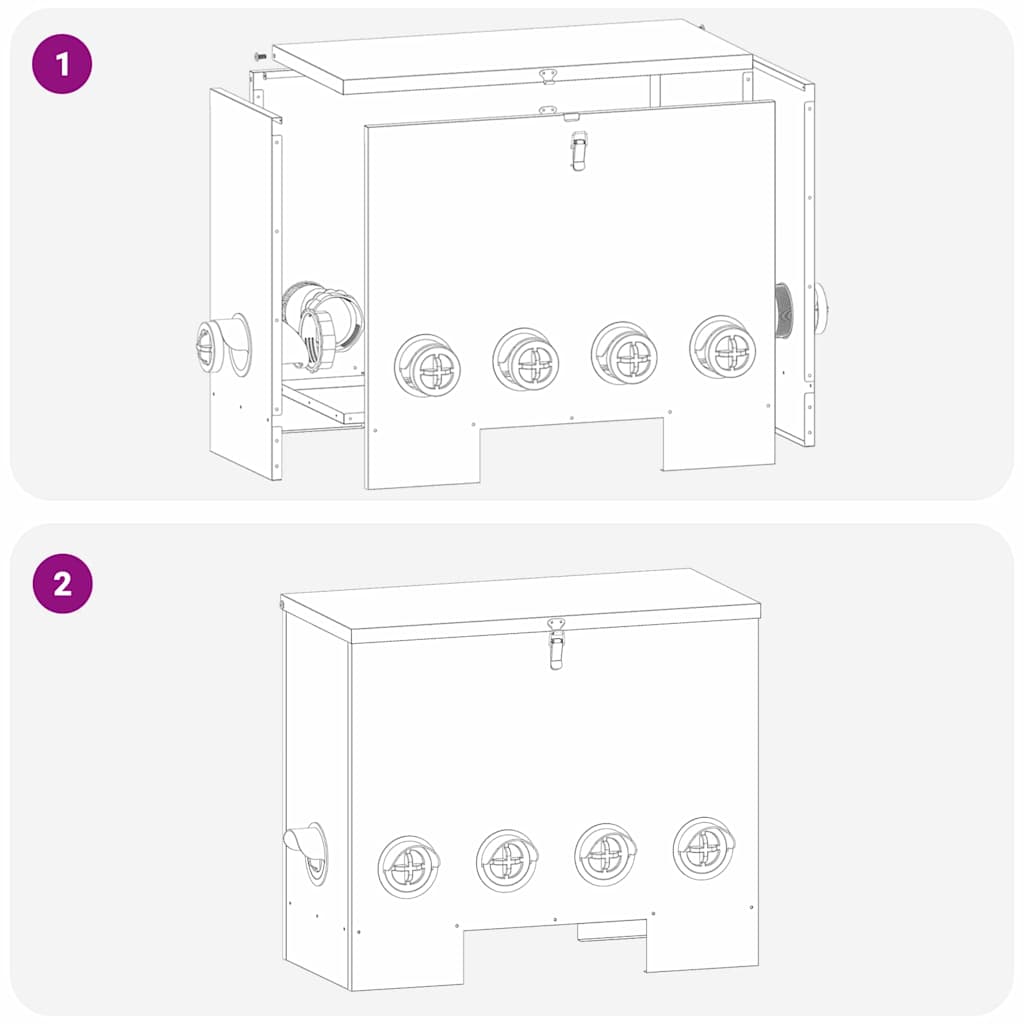 Hranilica za piliće 2 pcs Crna 60,5 x 29 x 51 cm