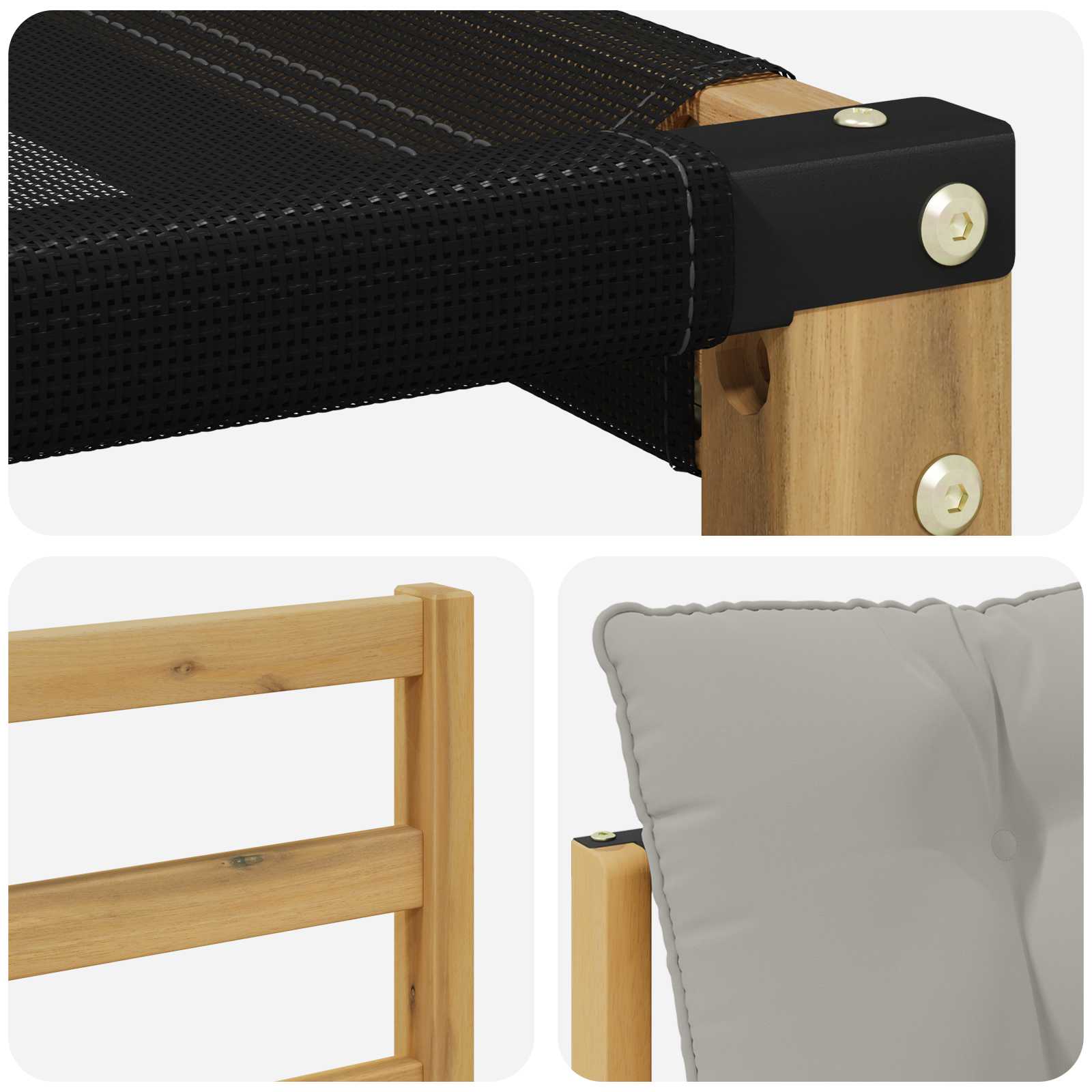 Set vanjskih sofa s jastukom 3 pcs Bijela i svjetlosiva
