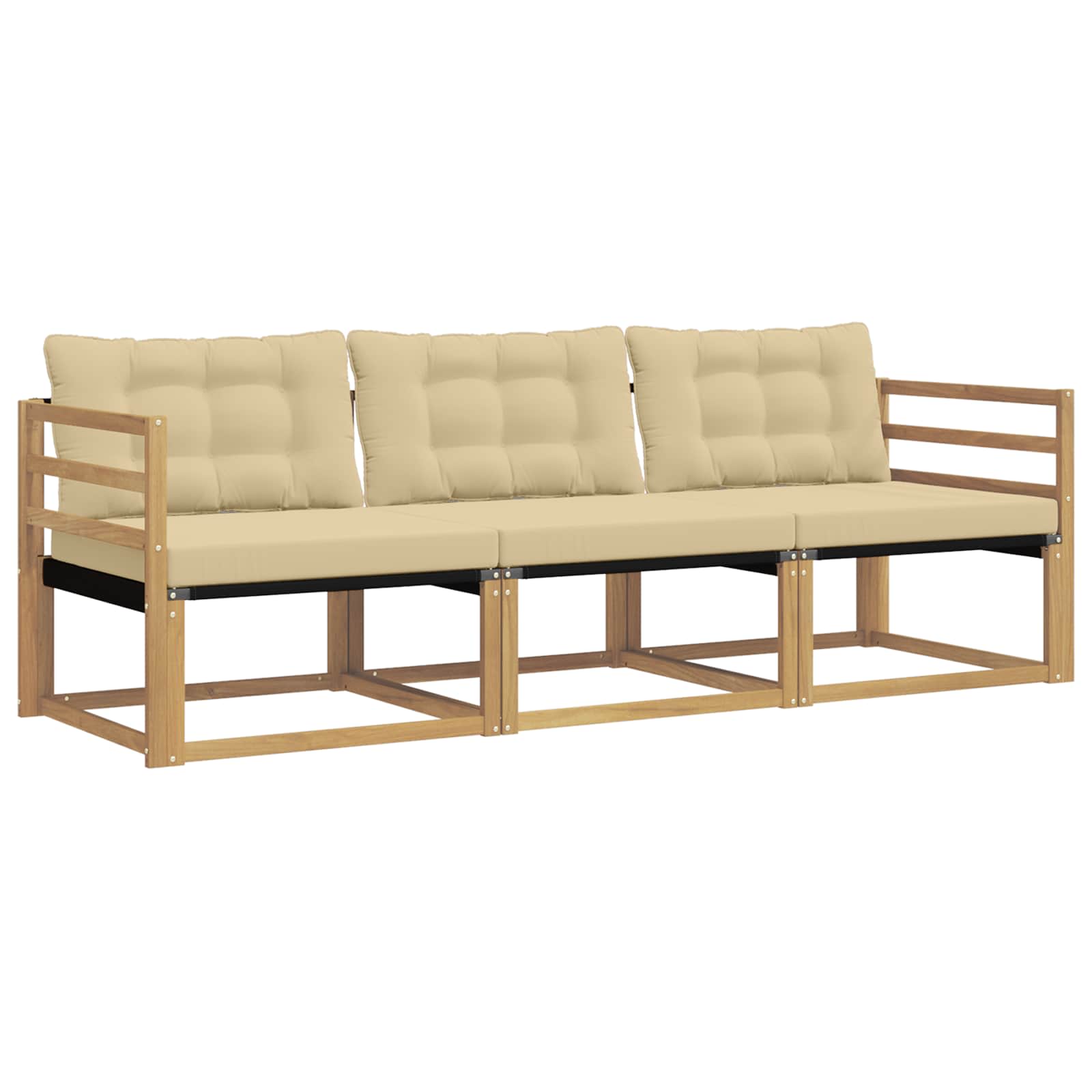 Set vanjskih sofa s jastukom 3 pcs Bijela i bež