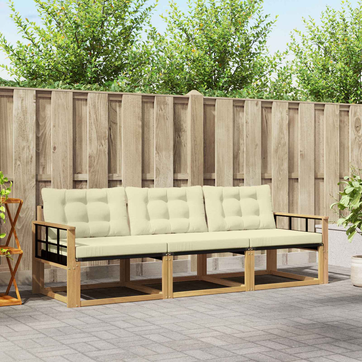 Set vanjskih sofa 3 kom. Bijela i krem