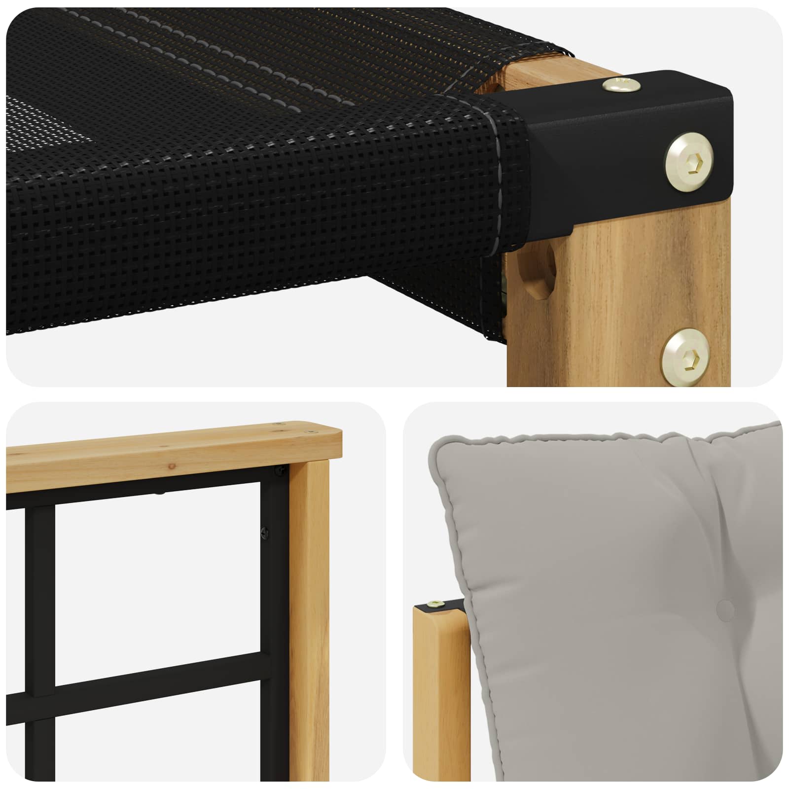 Set vanjskih sofa s jastukom 3 pcs Bijela i svjetlosiva