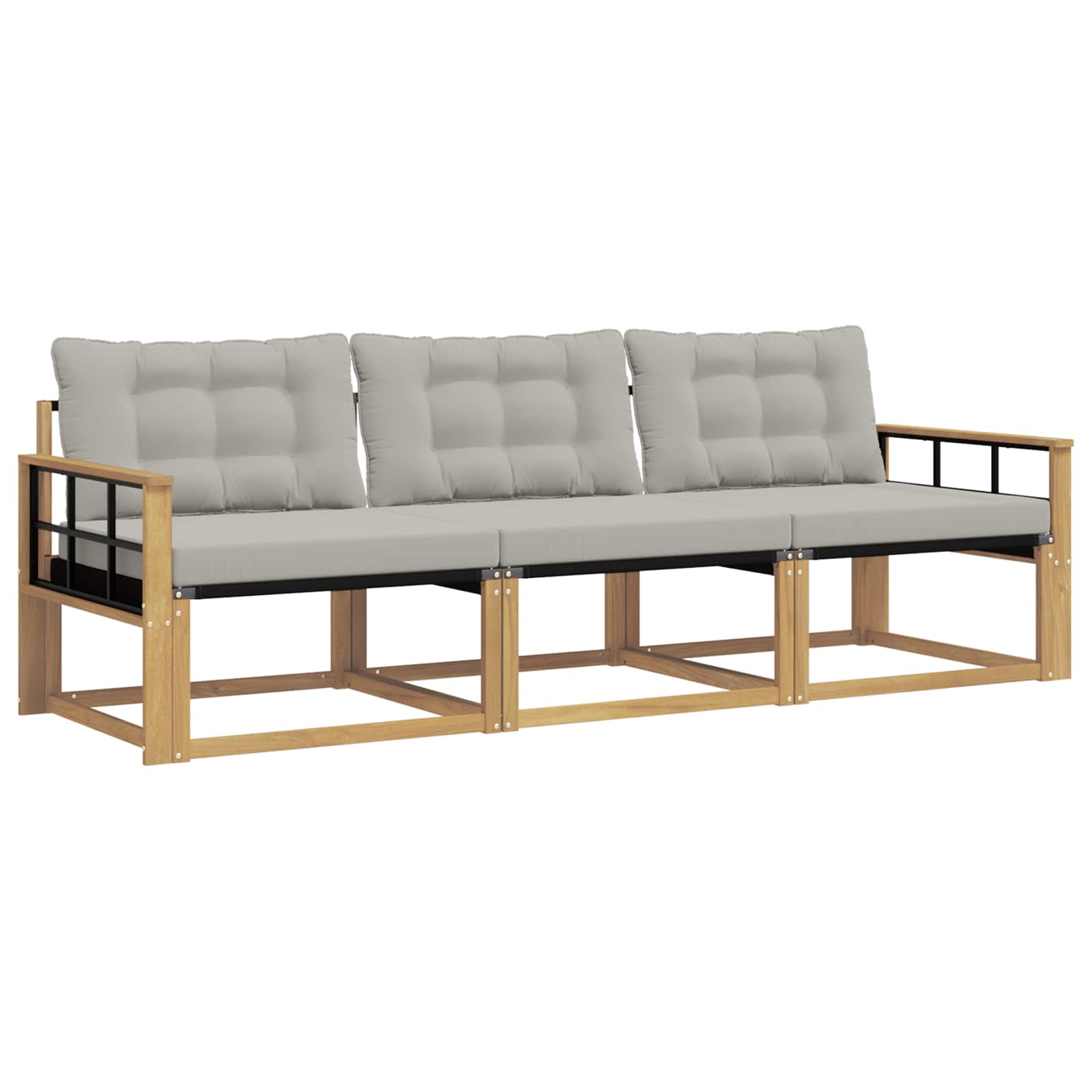 Set vanjskih sofa s jastukom 3 pcs Bijela i svjetlosiva
