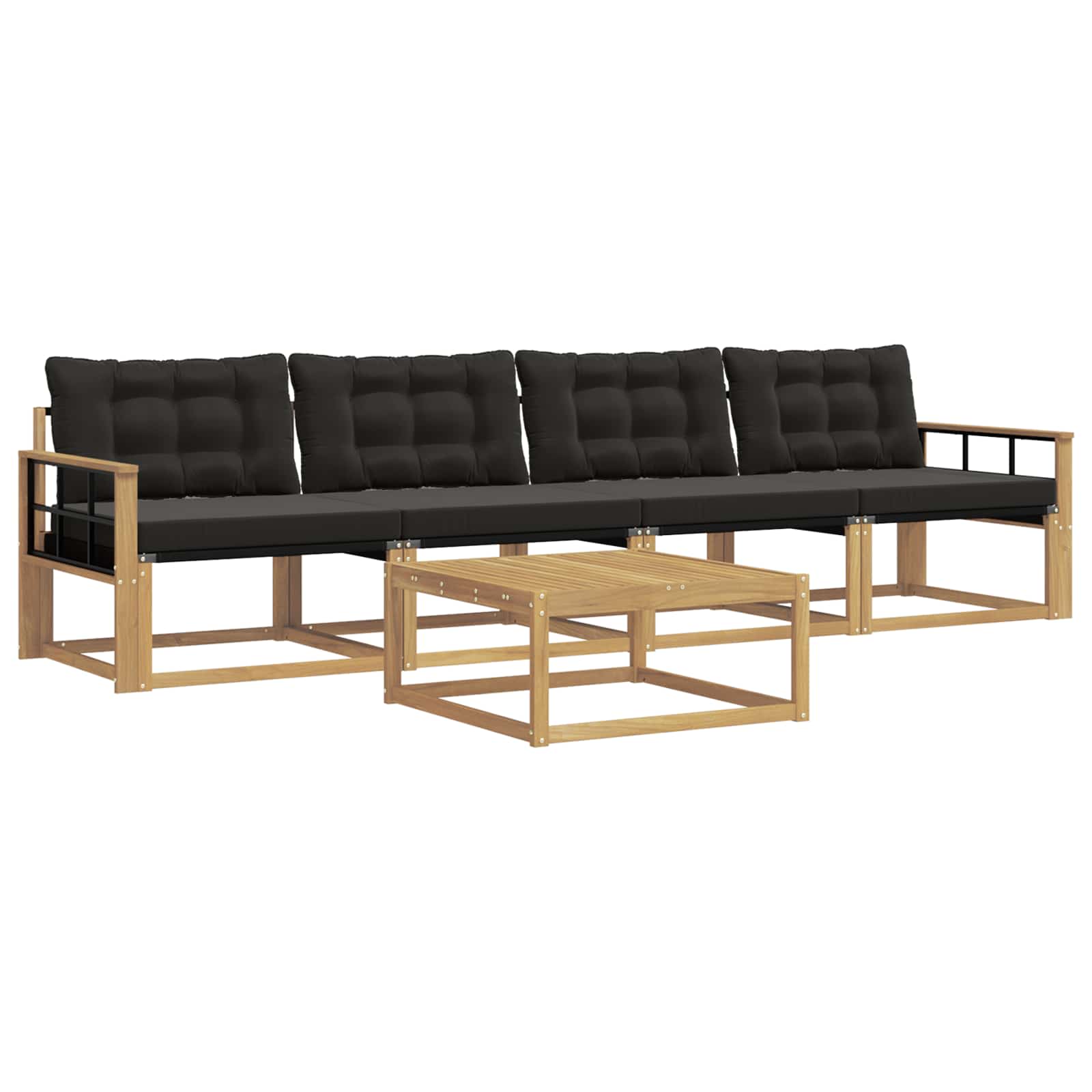 Set vanjskih sofa 5 pcs Bijela i crna 79 x 79 x 37 cm
