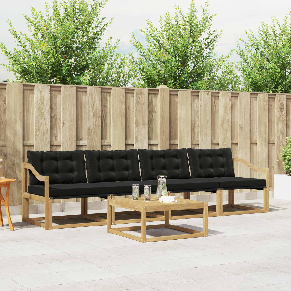 Set vanjskih sofa 5 kom. Bijela i crna