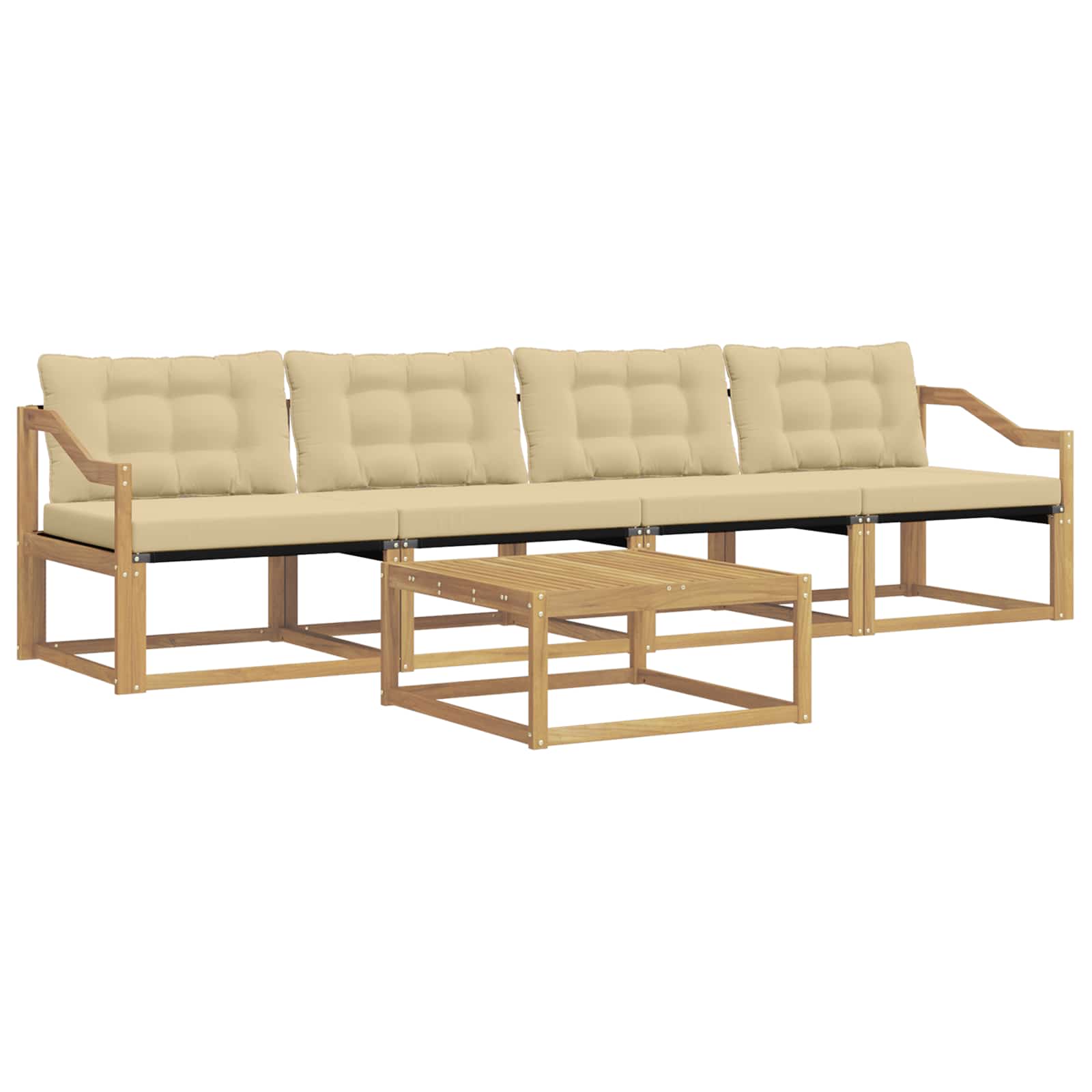 Set vanjskih sofa 5 pcs Bijela i bež 79 x 79 x 37 cm