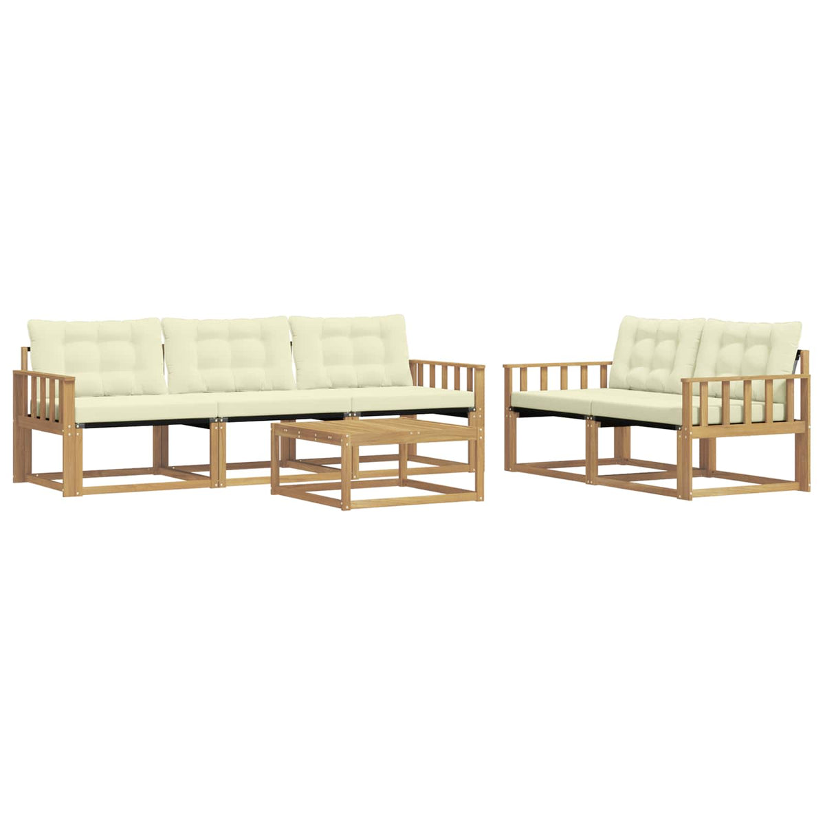 Set vanjskih sofa 6 kom. Bijela i krem Smeđa 79 x 79 x 37 cm